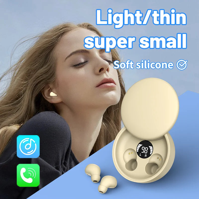 Invisible Earbuds Small Mini Wireless Bluetooth Earpiece Phone Discreet Earphone，Sleep earplugs，HD Call Headsets，for