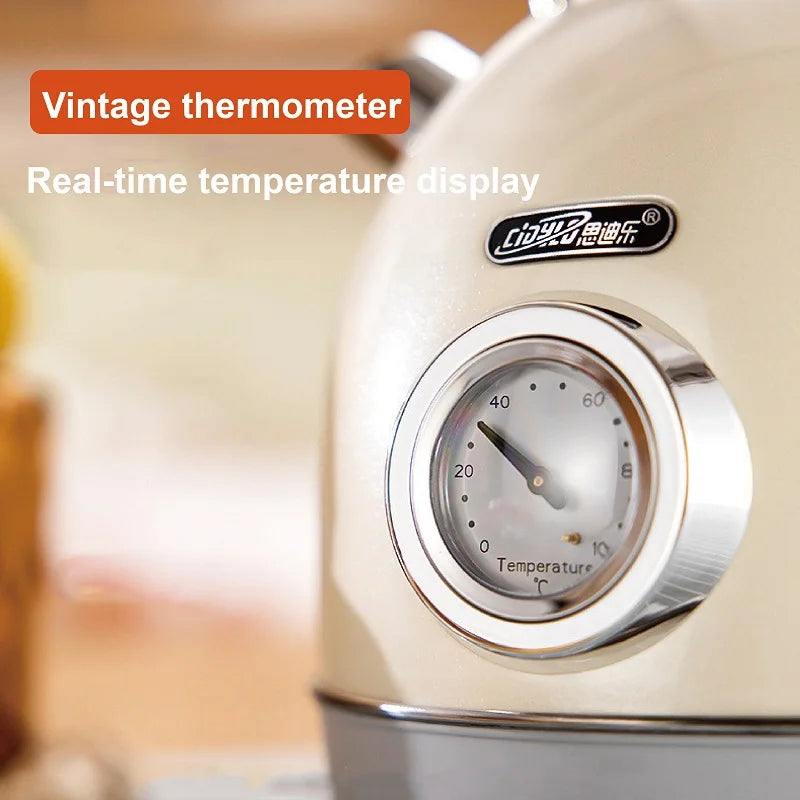1.8L Retro Electric Kettle Household Quick Kettle Automatic Power Off With Temperature Display Teapot Keep Warm Kettle