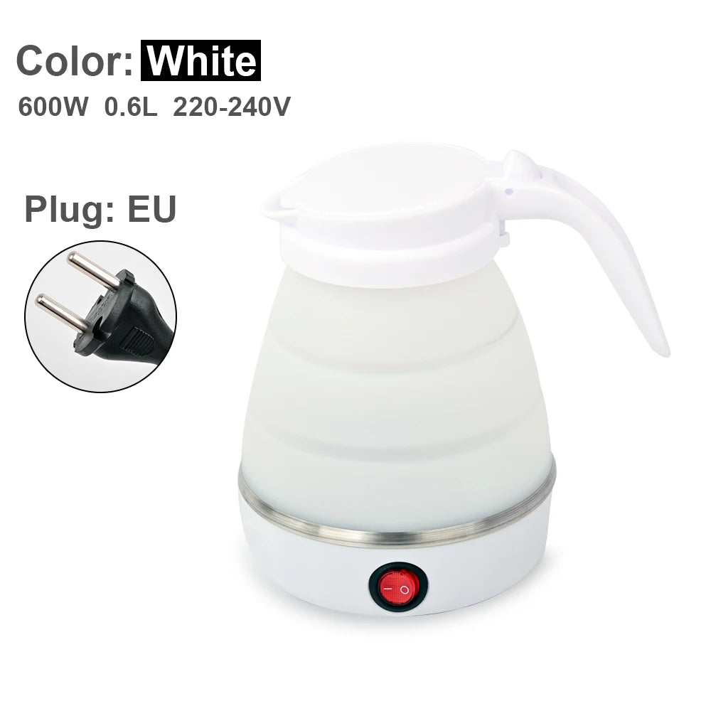 0.6L Mini foldable electric kettle portable electric kettle household travel water heater silicone compression