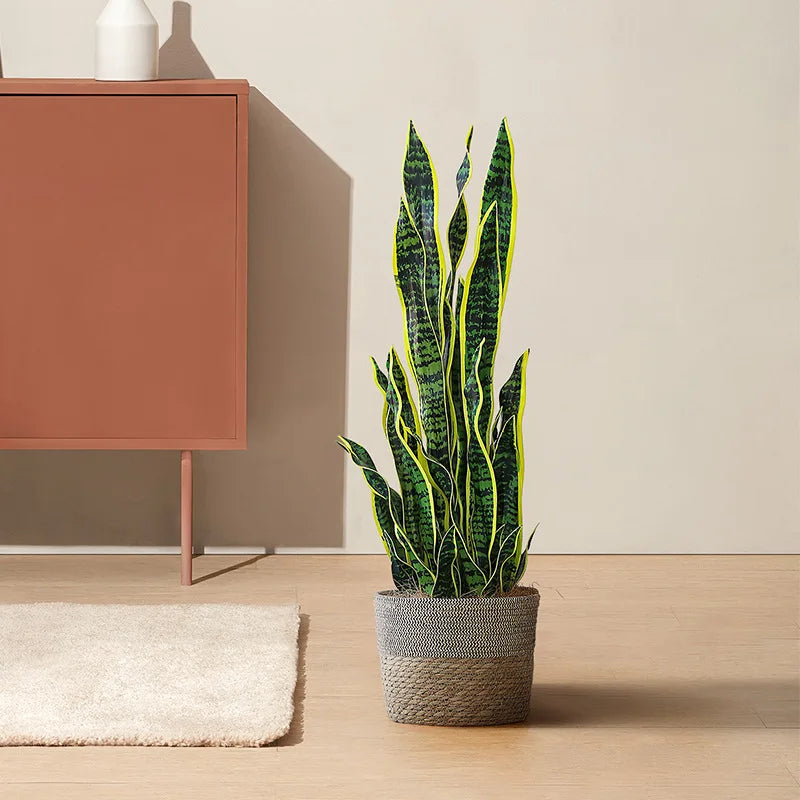 35in Fake Plants Tropical Artificial Tiger Piran Real Touch Sansevieria Leaves Plastic Plants For Home Garden Office