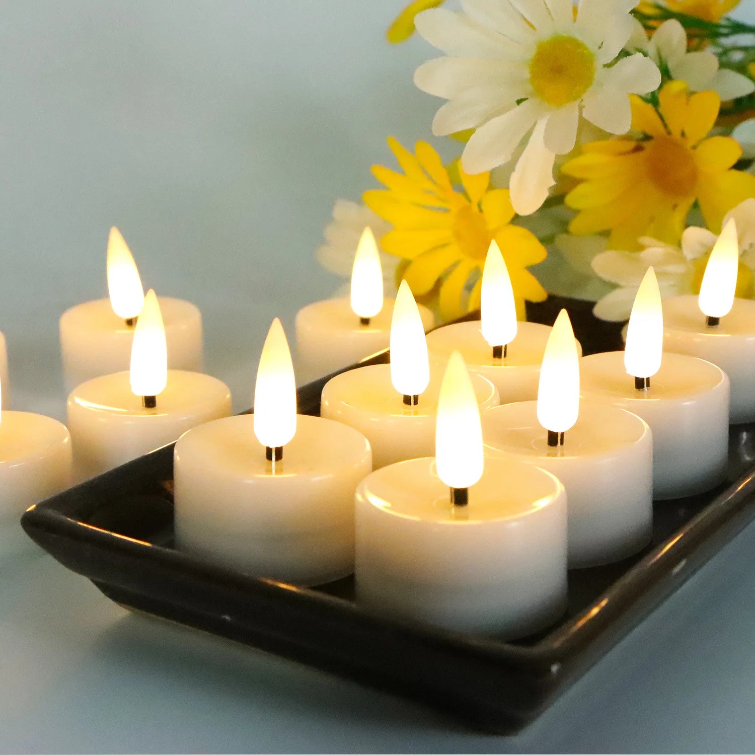6/12pcs LED Candles Flashing Candles Light Battery Powered Flickering Tea Light Flameless Candles Birthday Wedding