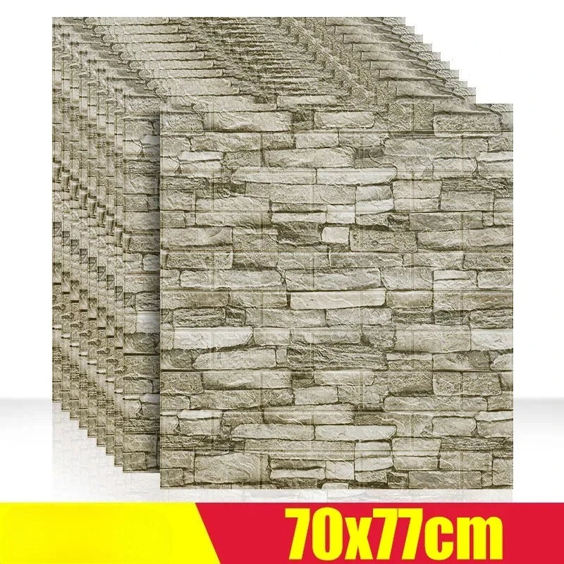 1/5/12pcs Foam 3D Wall Decor Sticker Waterproof Self-adhesive Brick Wallpaper DIY Living Room Wall Sticker Background