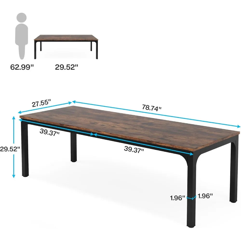 78.7 Inches Extra Long Computer Desk 2 Person Desk Double Long Desk Workstaion for Home Office