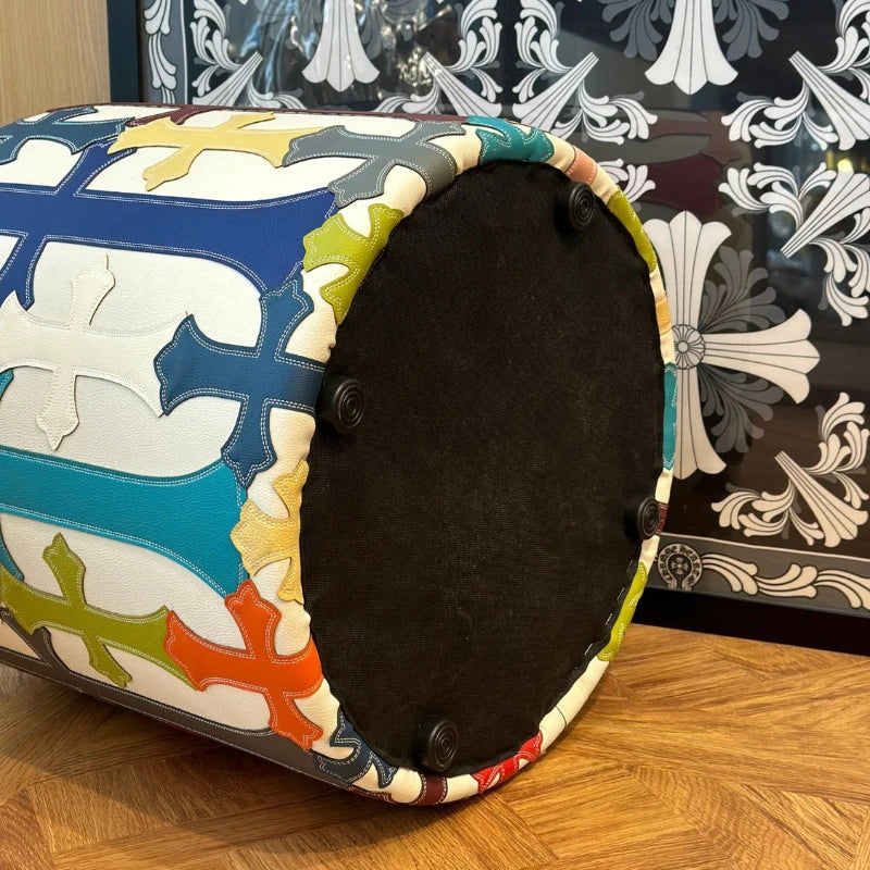 Round Stools Multifunctional Ottomans Children Shoe Changing Stool Decorative Living Room Modern Small Chair Portable