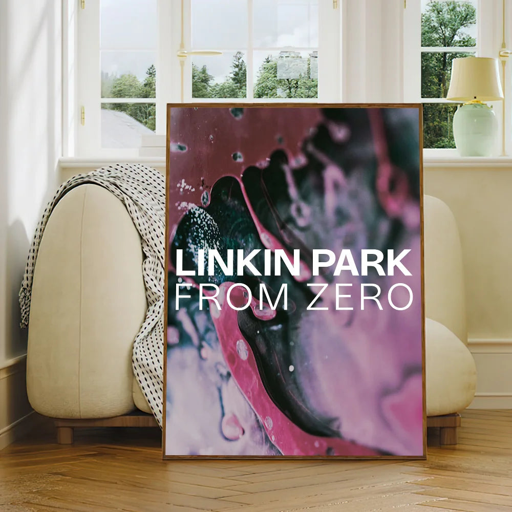 Band L-Linkin Cool P-Park From Zero Poster Self Adhesive Painting Living Room Office Decoration Bedroom Home Wall