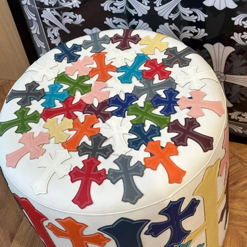 Round Stools Multifunctional Ottomans Children Shoe Changing Stool Decorative Living Room Modern Small Chair Portable