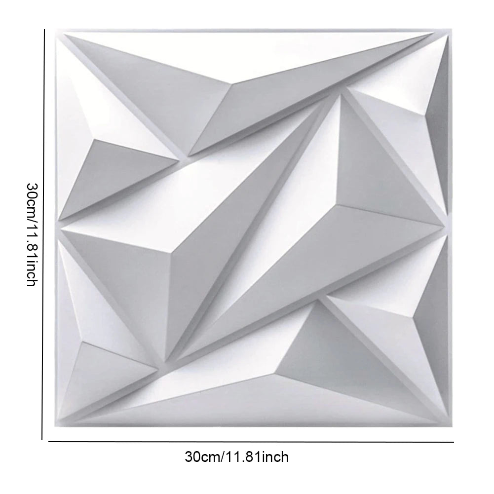 50/100Pcs 3D Wall Panels in Diamond Design Black/White Mural Tile Panel Mold 3D Wall Paper for Living Room Lobby