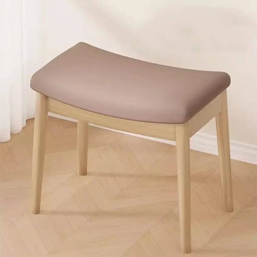 Foot Stool Saddle Cushion Vanity Stool Modern Concave Ottoman with Upholstered Seat for Entryway Bedroom Patio Living