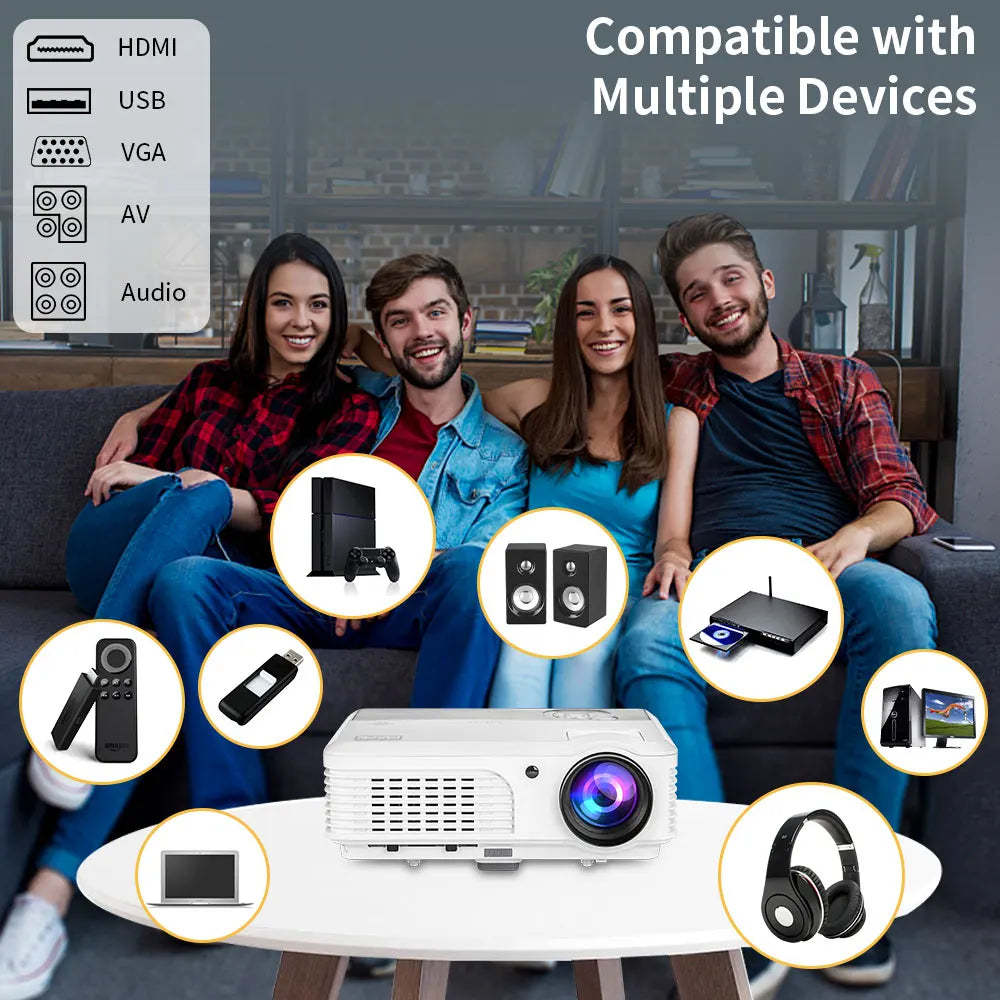 4K 10000 Lumens Android Beamer Projector Outdoors Full HD 1080P 8K Video Dolby Audio Home Theater WiFi Portable