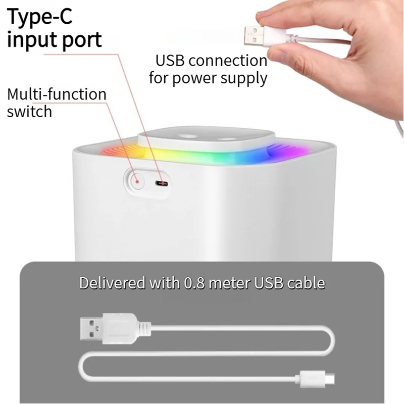 New 3.3L Large Capacity Quiet Humidifier for Home Bedroom Air Hydration Aromatherapy Diffuser with 8H Timer and Light