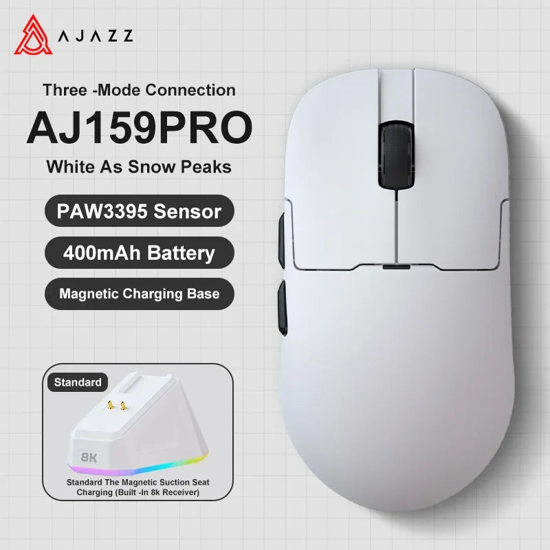 AJAZZ AJ159 APEX/AJ159PRO Wireless Gamer Mouse with RGB Magnetic Charging Base Lightweight AJ159P Gaming Mouse for PC