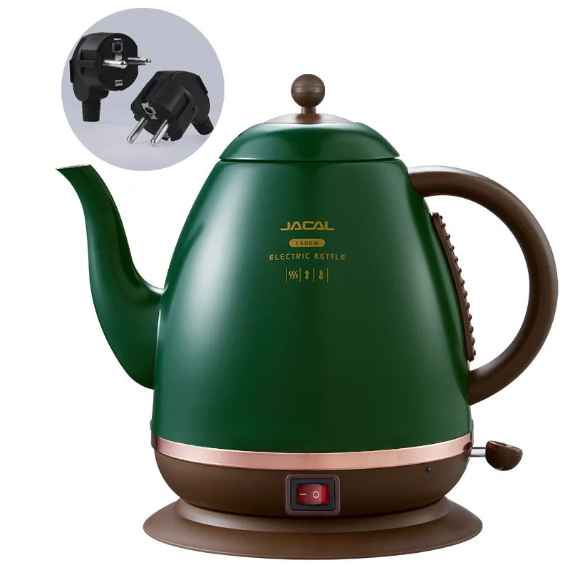 1500ml Electric Kettle Household Quick Boiling Kettle Long Spout Tea Kettle Retro Automatic Thermos Kettle Kitchen Tool