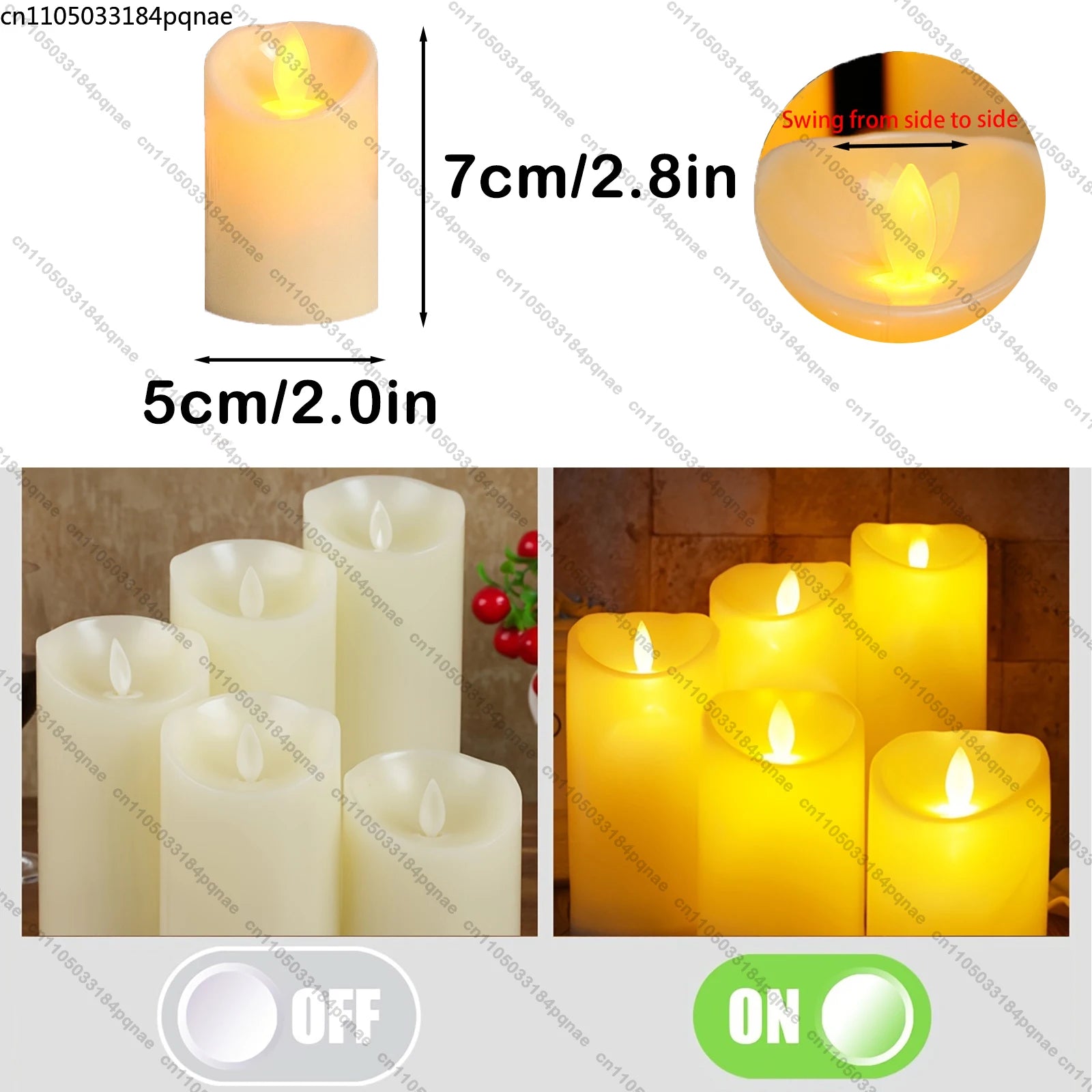 10-120pcs Flameless Fake Candle LED Flickering Candles Battery Operated LED Pillar Candles for Wedding Christmas Decor