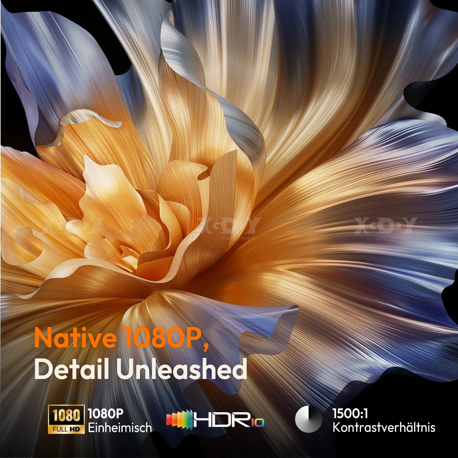 XGODY 4K Projector 450ANSI Android 11 Beamer Autofocus & Keystone 1080P 360° Rotation Wifi6 BT5.2 Portable Movie