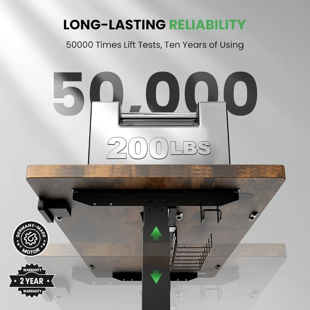 Electric Standing Desk Adjustable - 48 x 24 Inch Sit Stand up Desk with Cable Management - 3 Memory Preset Adjustable