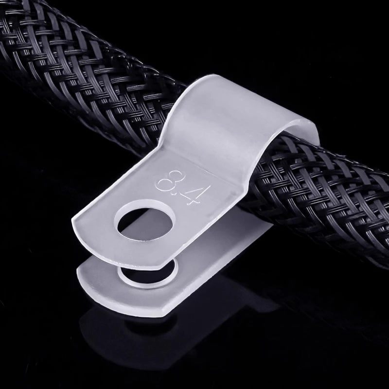 100Pcs R-Type Wire Clips Plastic Wire Clamps Fixing Buttons For Wiring Harness Fastening Car Audio Accessories