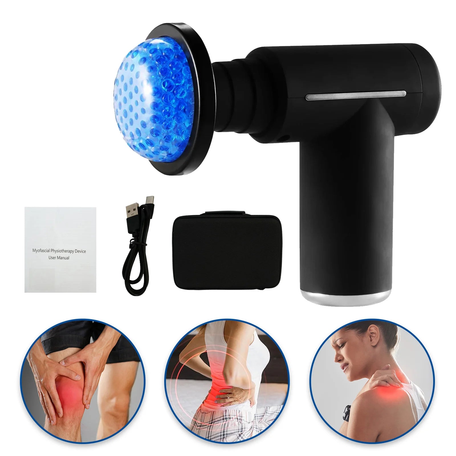 Hot Cold Therapy Massage Gun Professional Level Muscle Relaxation Body Exercise Deep 6 Heads 6 Speeds For Body Back