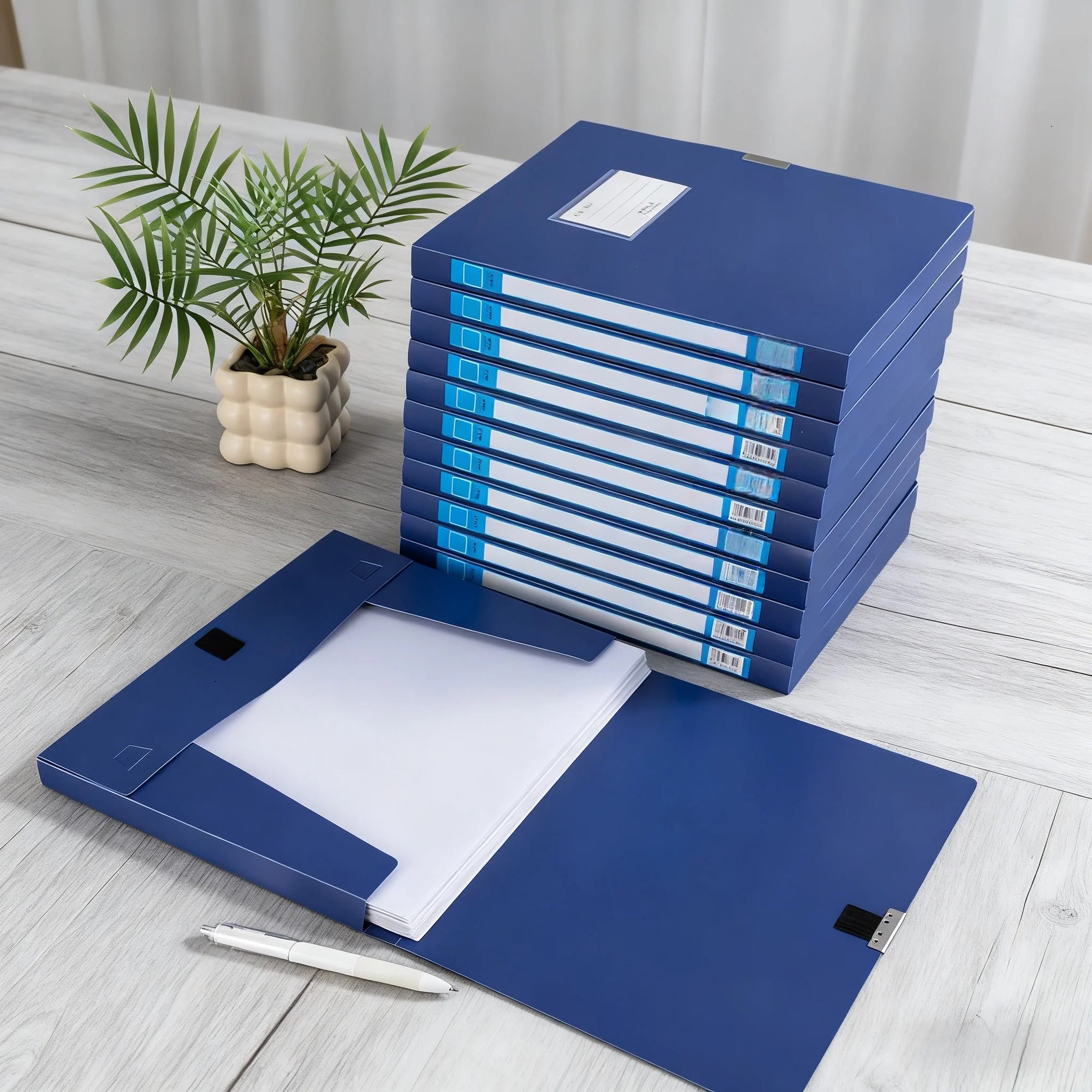 A4 File Folder File Box with Adhesive Closure Thickened Plastic Document Box Storage Bag Office Supplies A4 Organizer