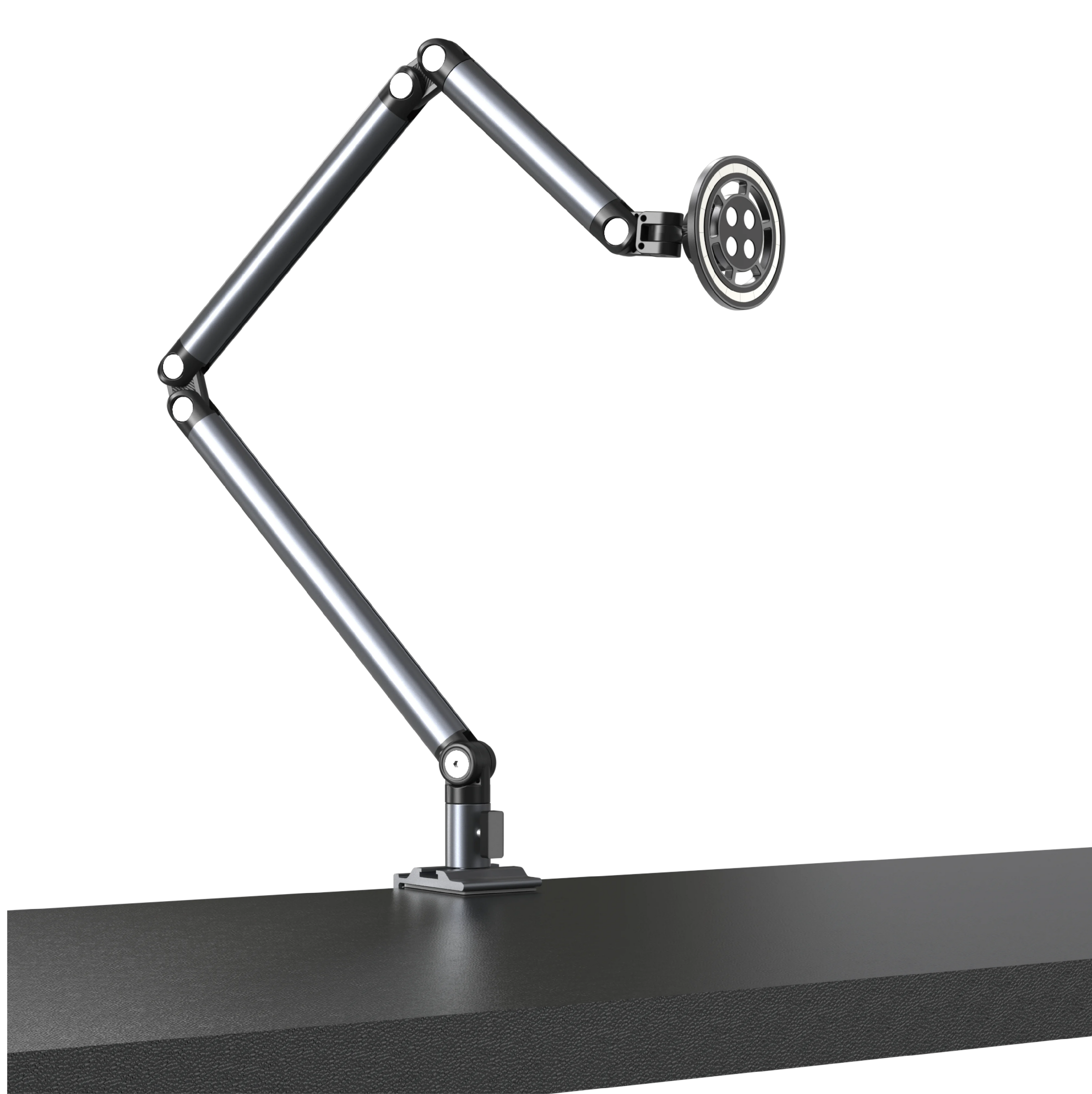 Kimdoole Adjustable Tablet Stand Foldable Aluminum Universal Flexible Holder 360 Degree Rotation for 4.5-12.9 Inches