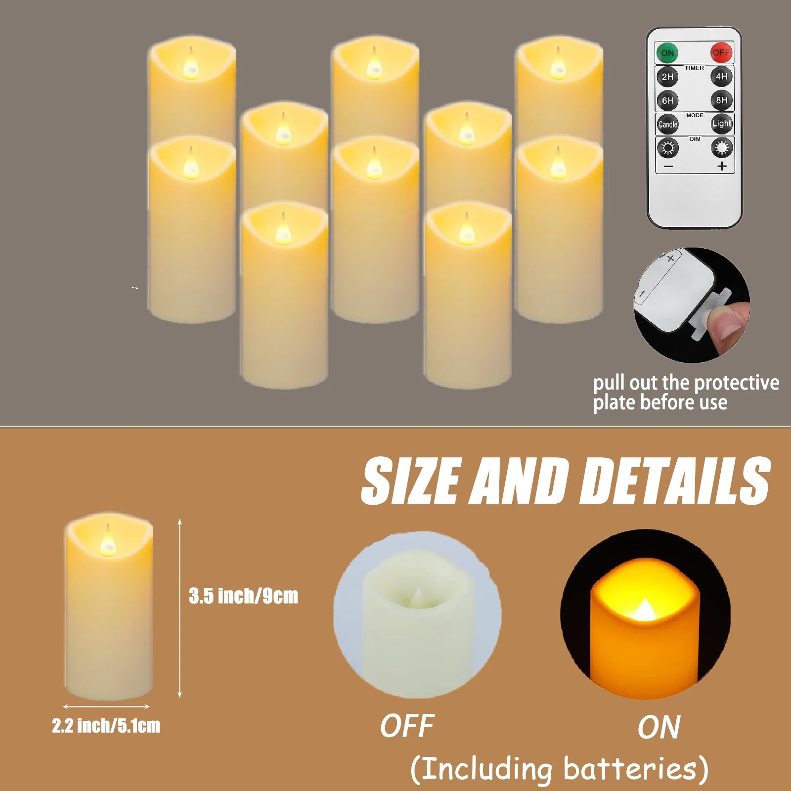 10-240Pcs LED Flickering Candles Wedding Flameless Candle Battery Operated Candles with Remote Control Flickering