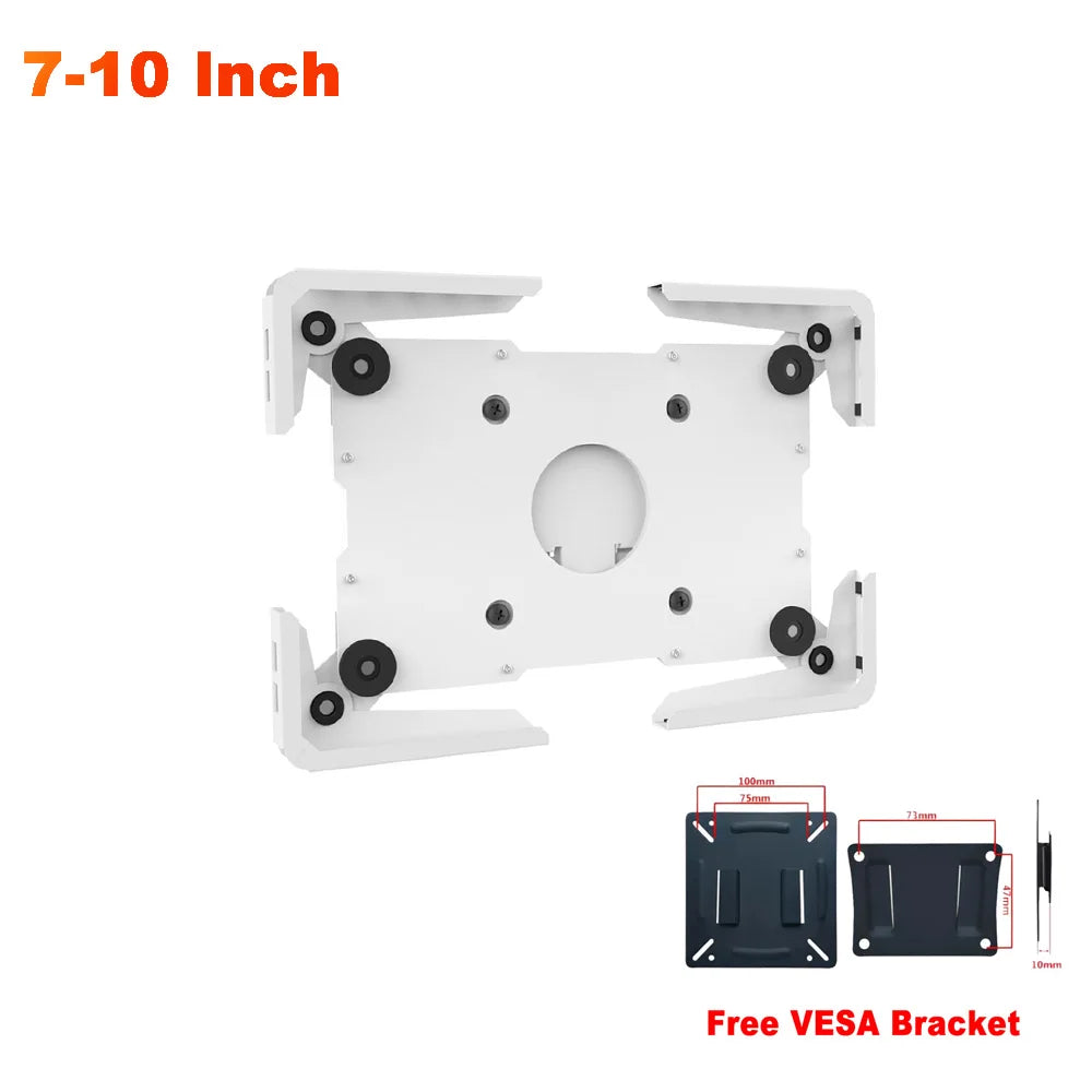 Wall Mount 7-13 Inch Tablet Enclosure Adjustable iPad Holder Android Tablet Bracket Wall Hanging Or Desktop Stand
