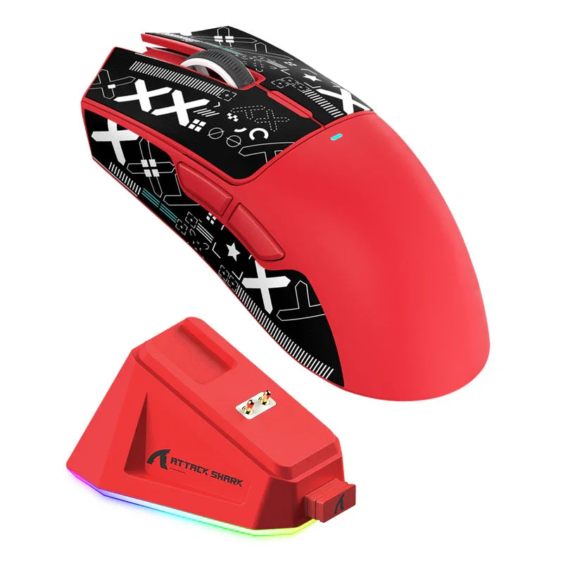 ATTACK SHARK X11 Wireless Gaming Mouse with RGB Magnetic Charging Dock Wired/2.4G/BT 22K DPI,Ultralight 59g Tri-Mode