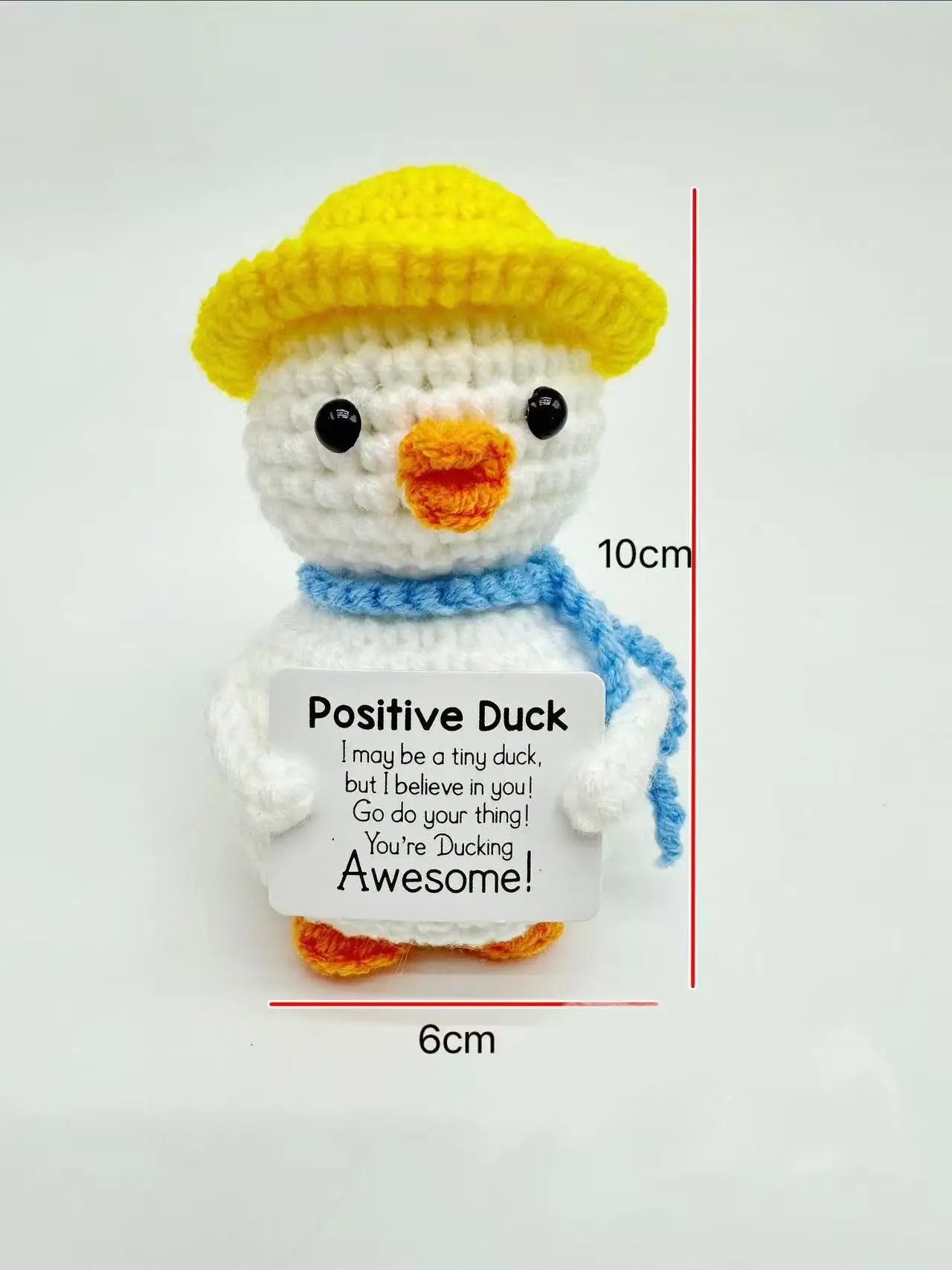 Cute Positive Cat Emotional Support Crochet Animal Funny Gift Desk Decor Christmas Gift - B7