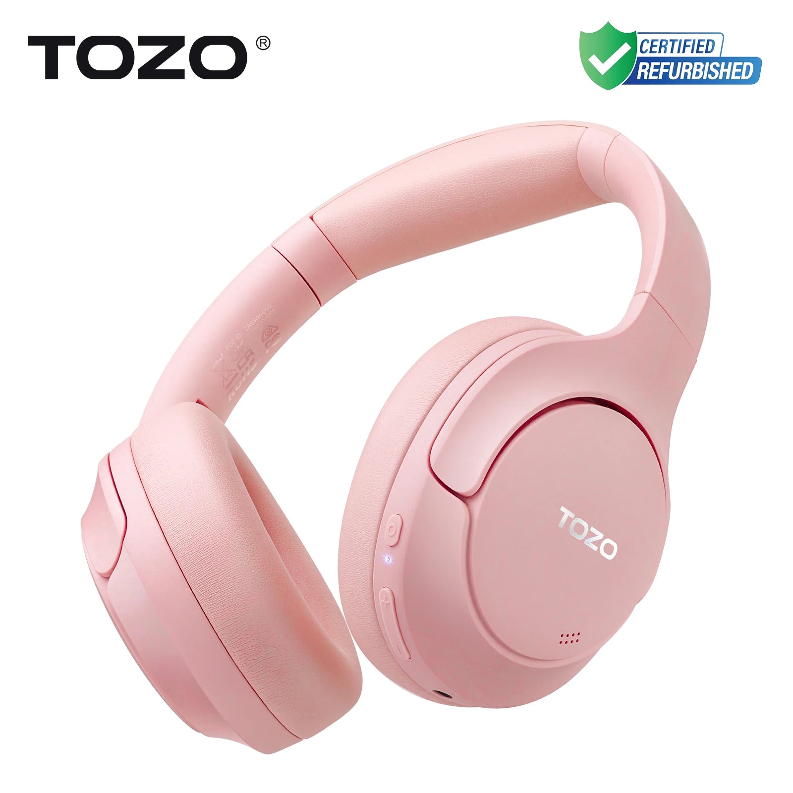 Refurbished TOZO Hi-Res Over Ear Headphones with Mic Hybrid Active Noise Cancelling 38dB Wireless&Wired Headsets 40mm
