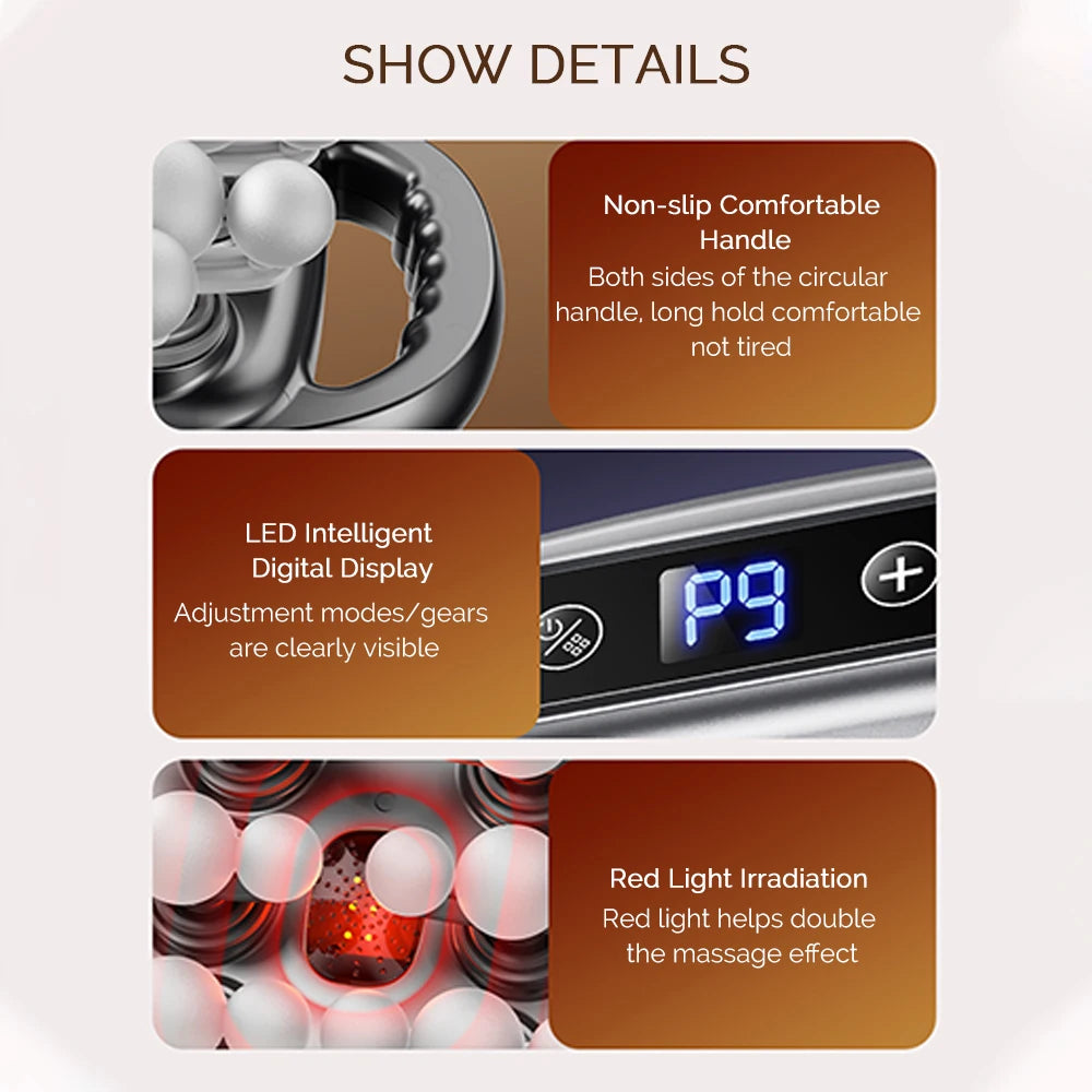 22-Head Fascia Gun High-Frequency Vibration Body Massage Gun Body Neck Massage Shoulder Leg Thigh Massager Muscle