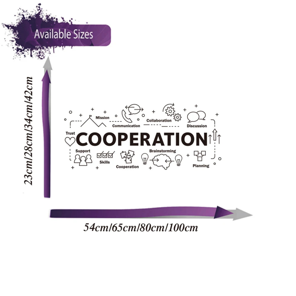 Large Cooperation Teamwork Office Wall Sticker Decal Success Inspirational Motivational Quote Trust Skill Office Decor