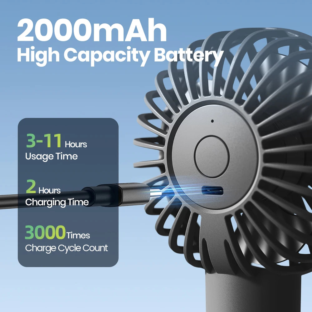 TOPK Portable Misting Fan Rechargeable Handheld Personal Spray Water Mist Fan 32ml Water Tank Mini Cooling Hand Fan