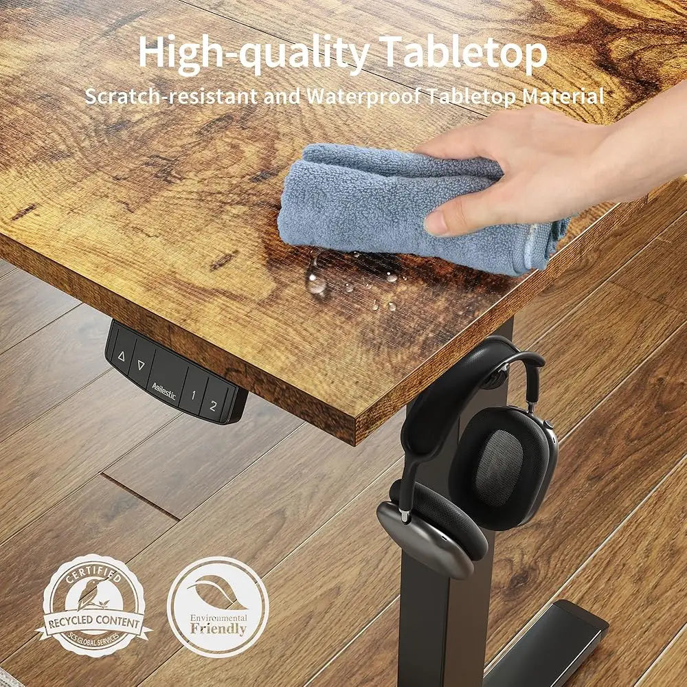 Electric Standing Desk 48 X 24 Hes Height Adjustable Sit Stand Up For Work Office Home Ergonomic Rising Computer Table