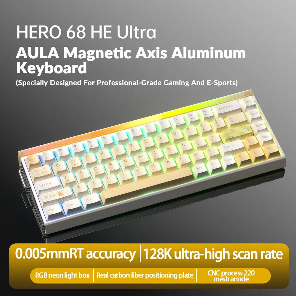AULA HERO68HE Pro\Ultra Magnetic Gaming Keyboard 75% Magnetic Switch Keyboard Rapid Trigger for Esports PBT High