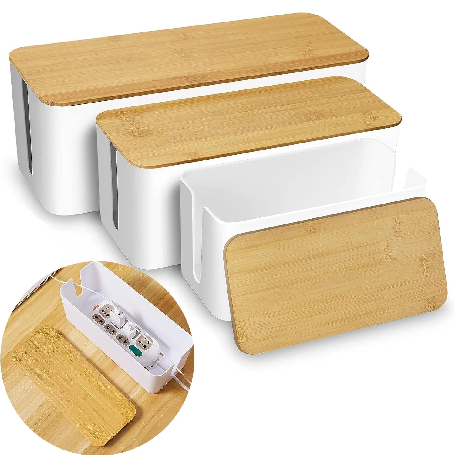 Cable Storage Box Power Line Dustproof Case Charger Socket Organizer For Wire Plug Protection anti-electric Shock