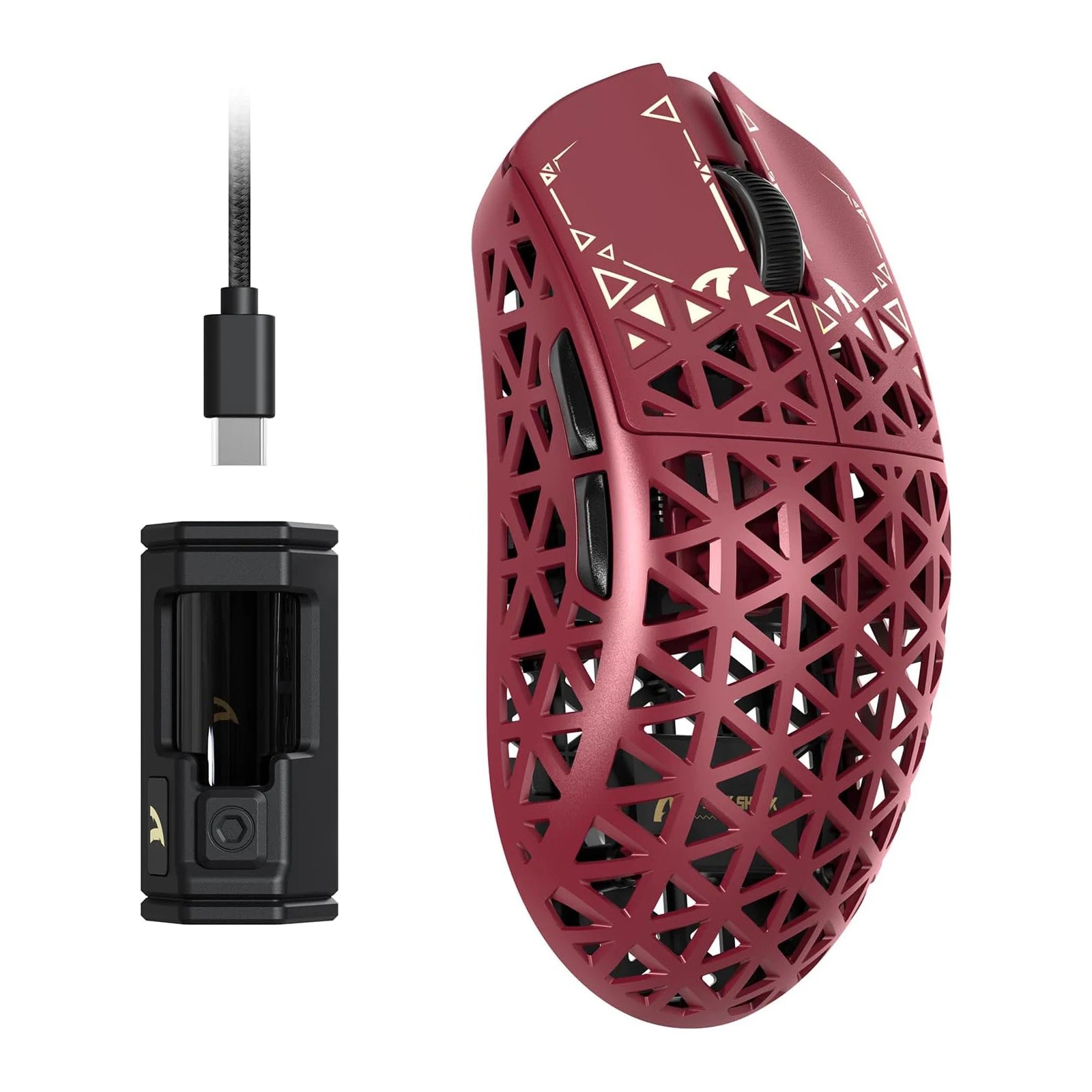 ATTACK SHARK R5 Ultra 8K Carbon Fiber Wireless Gaming Mouse with 42000 DPI-PAW3950 MAX Sensor -39g Ultra-Lightweight