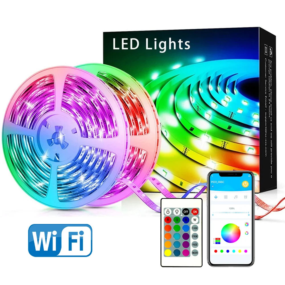 100ft-wifi-led-strip-lights-music-synchronization-rgb-led-light-with-remote-control-and-application