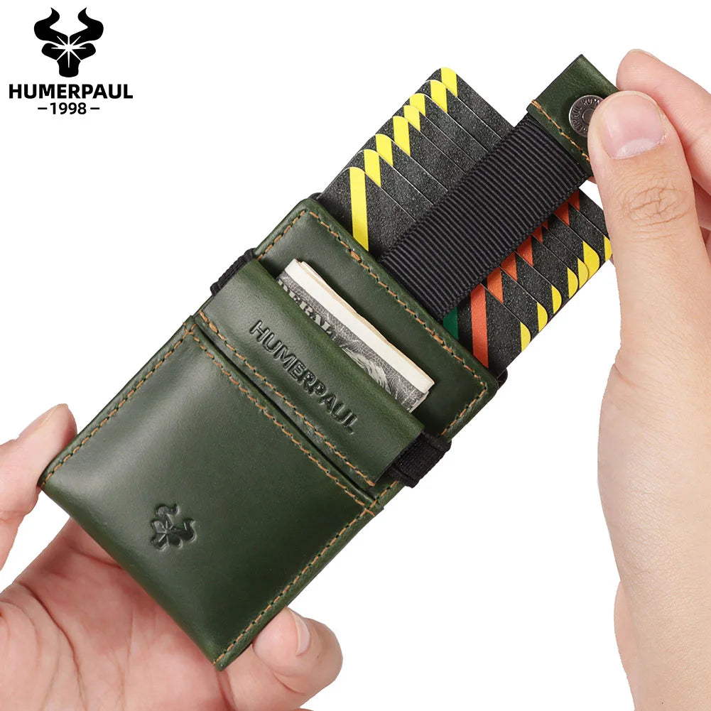 Anti-theft Rfid Credit Card Holder Wallet for Men Genuine Leather Slim Bank ID Cardholder Case Portable Minimalist