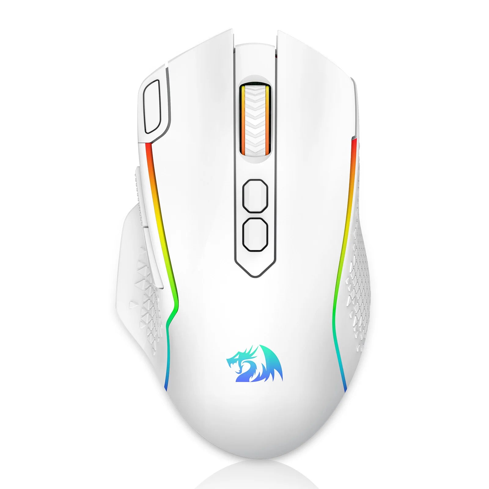 Redragon M810 Pro Wireless Gaming Mouse 10000 DPI Wired Gamer Mouse w/ Rapid Fire Key 8 Macro Buttons Black/White Mouse