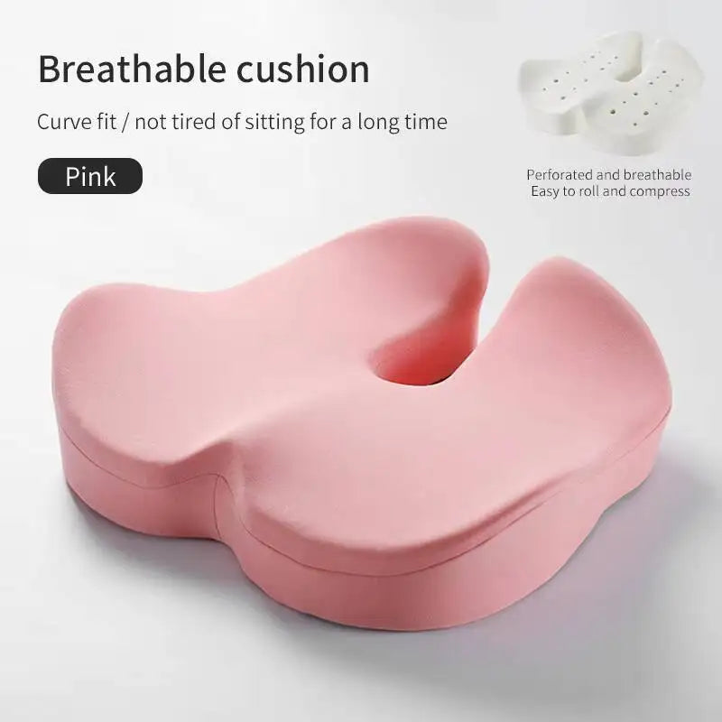 Hot Selling Lumbar Back Support Chair Comfortable Massage Pillow Memory Foam Orthopedic Seat Cushion - Pink / 48X40X13cm