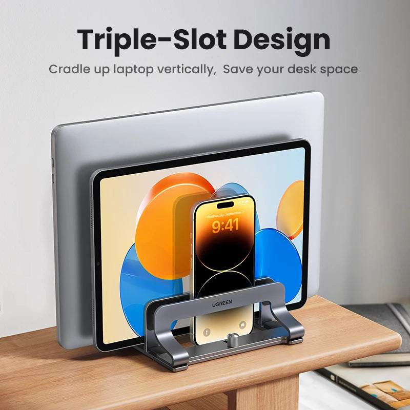 UGREEN Vertical Laptop Stand Holder For Macbook Pro Aluminum Foldable Notebook Stand Support Macbook Air Pro Laptop