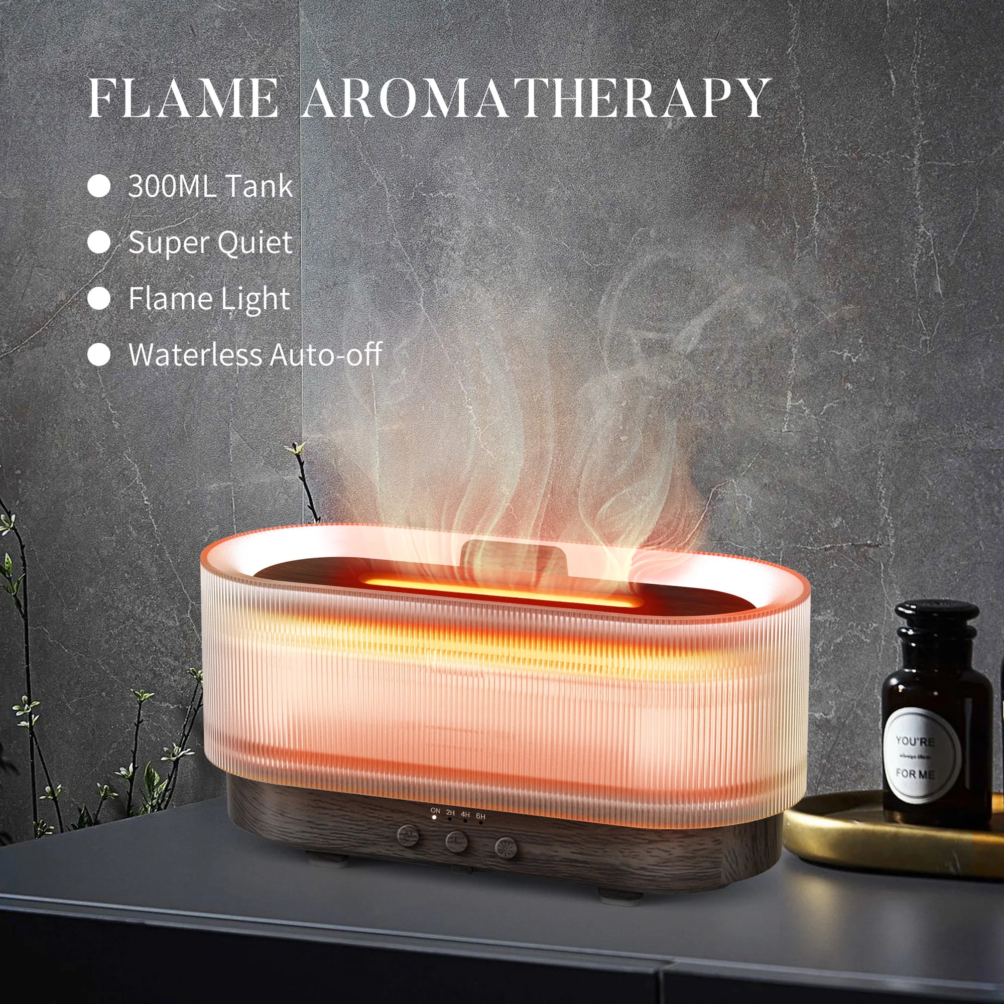 SEJOY Air Humidifier Small Size Ultrasonic Cool Mist Maker Fogger Aroma Diffuser Led Essential Oil Flame Lamp Home
