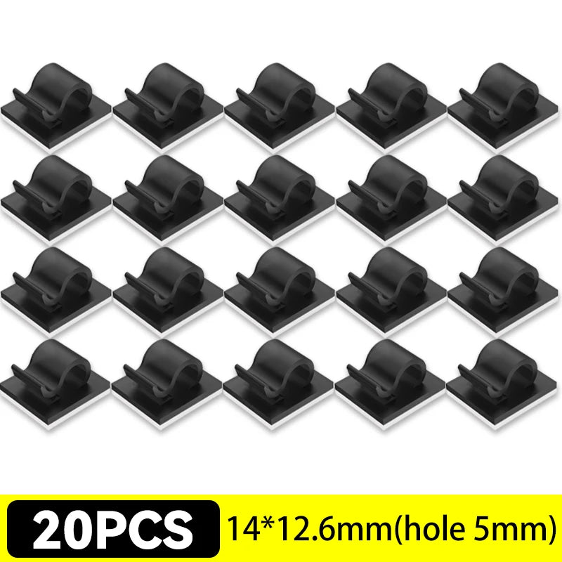 5-50Pcs Self Adhesive Cable Clips Cord Management Wire Holder Organizer Clamp Desk Tidy Cable Manager in Car Home