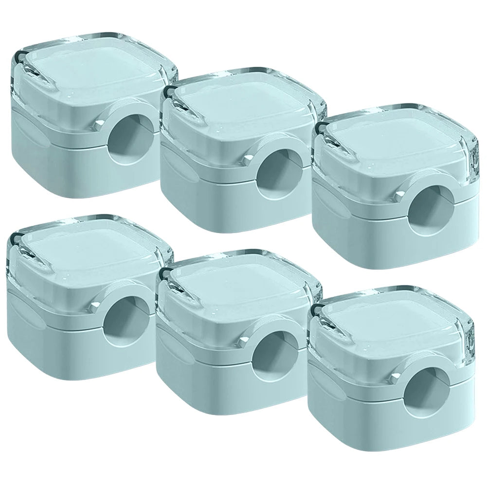 6 Pcs Magnetic Cable Management Clips Strong Adhesive Desk & Wall Mounted Hooks Wire Cable Holder for Phone Data Cable