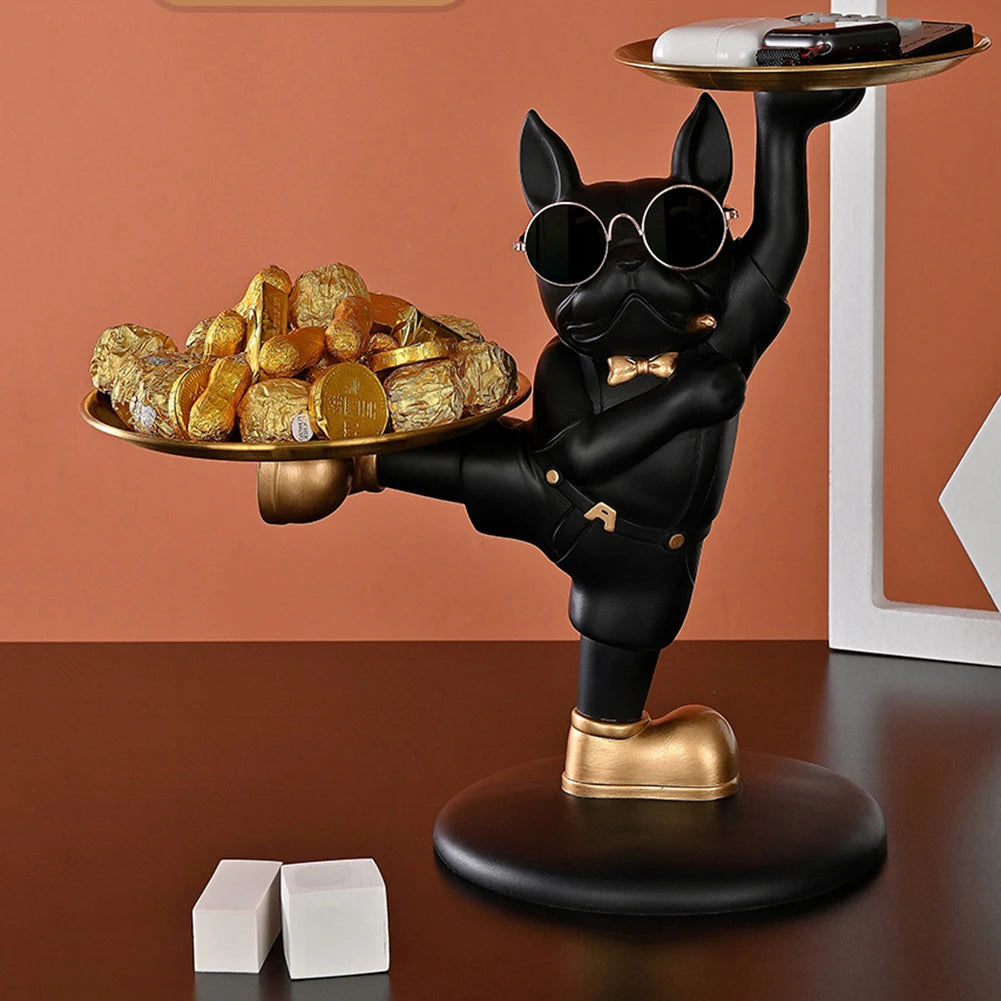 Bulldog Animal Figurines Cool Dog Statue Sculpture Living Study Room Bedroom Decor Home Interior Decoration Accessories