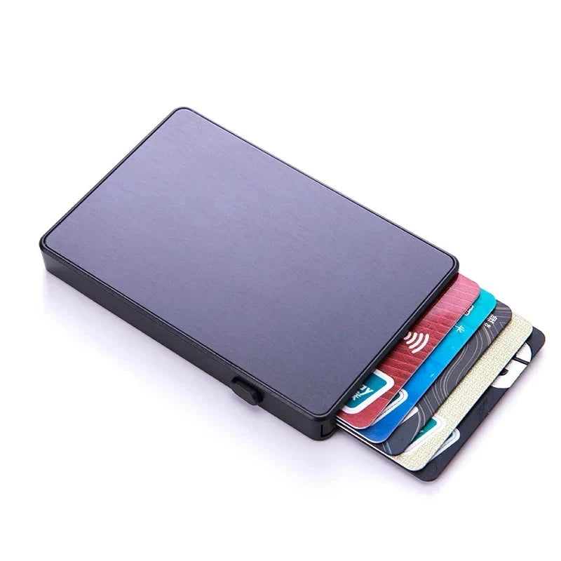 Gold Thin Pop Up ID RFID Card Holder For Man Slim Men’s Card Wallet RFID Creative Credit Card Case For Women Female