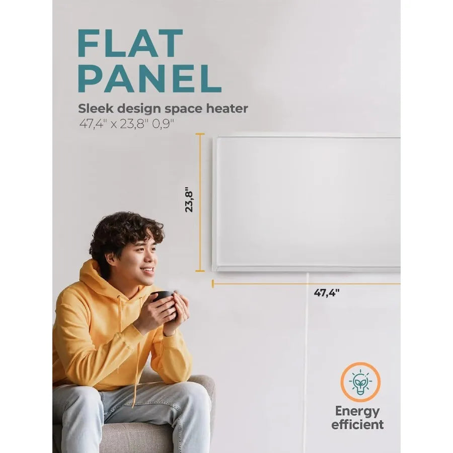 800W Infrared Wall Heater for Efficient Home and Office Heating - Radiant Wall Heaters with Quick and Even Heat