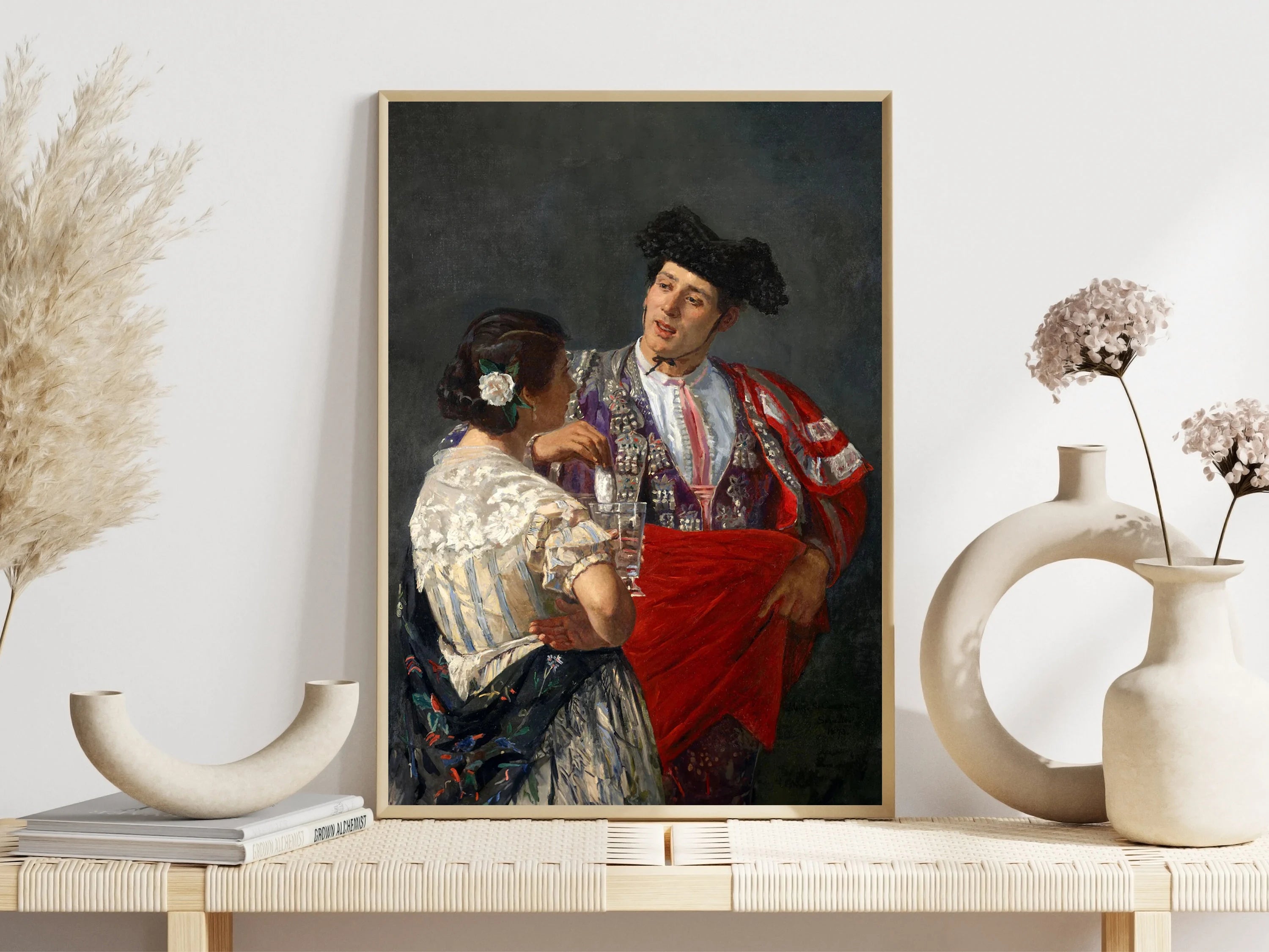 Vintage Spanish Toreador Poster Classic Smoking Pipe Man Modern Bar Office Prints Canvas Wall Art Picture Home Living