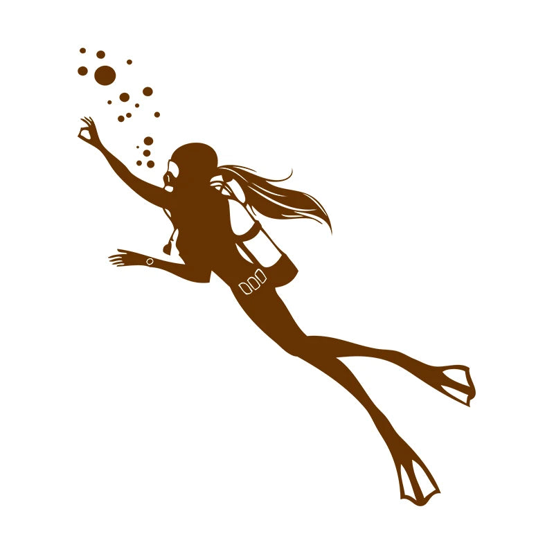 Girl Scuba Diver Wall Decal Which Can Be Combined With A Fire Extinguisher Office Creative Wall Sticker Car Laptop Cup