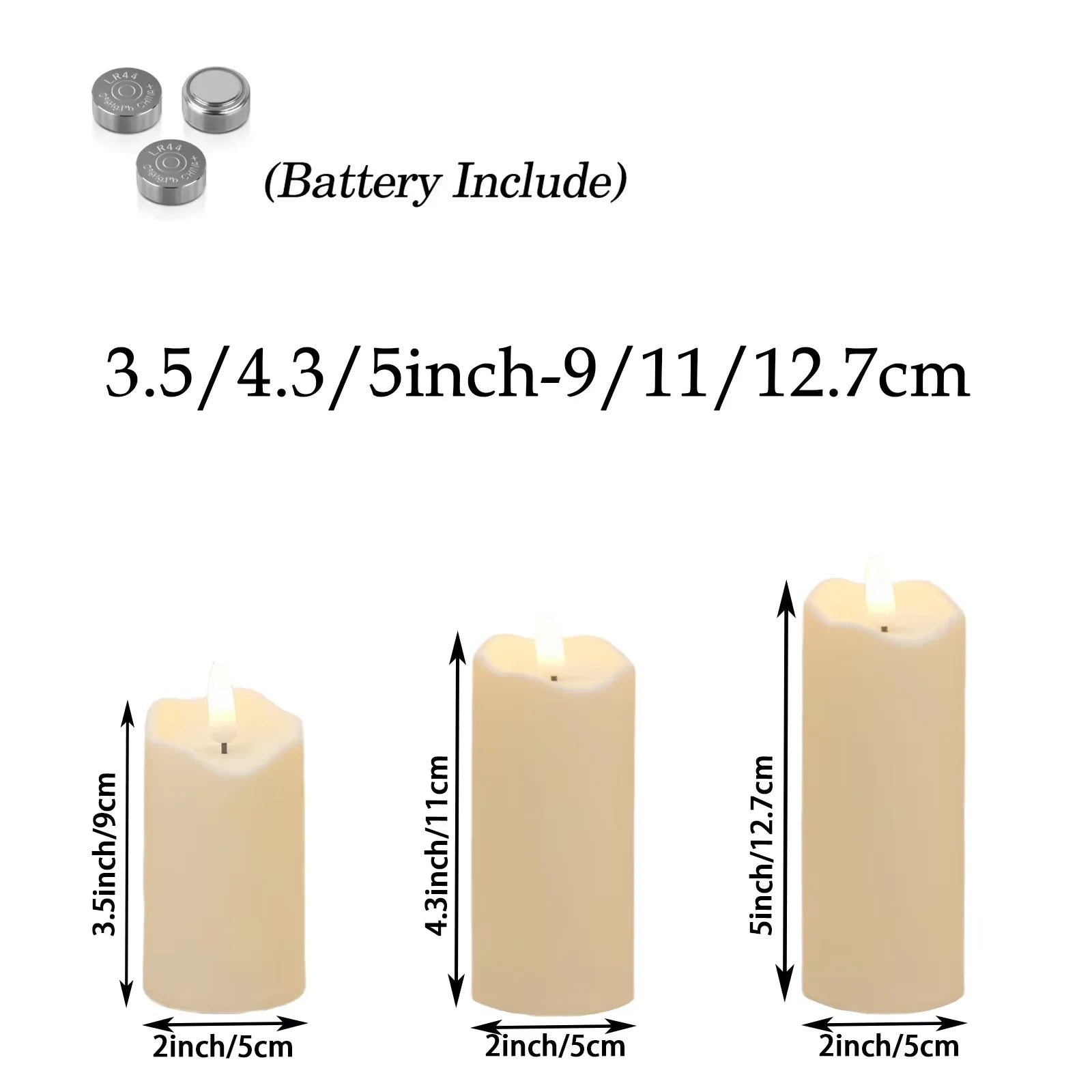 Flameless Candles with Battery LED Candle Decorative Pillar Candles Fake Plastic Candles Battery Operated Home Wedding