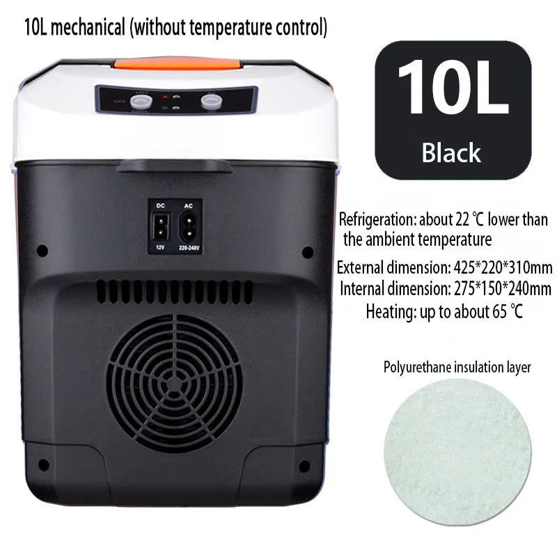 10L Car Refrigerator Mini Fridge Vehicle And Home Use Dormitory Truck Cold And Hot Dual-Use Temperature Control Digital